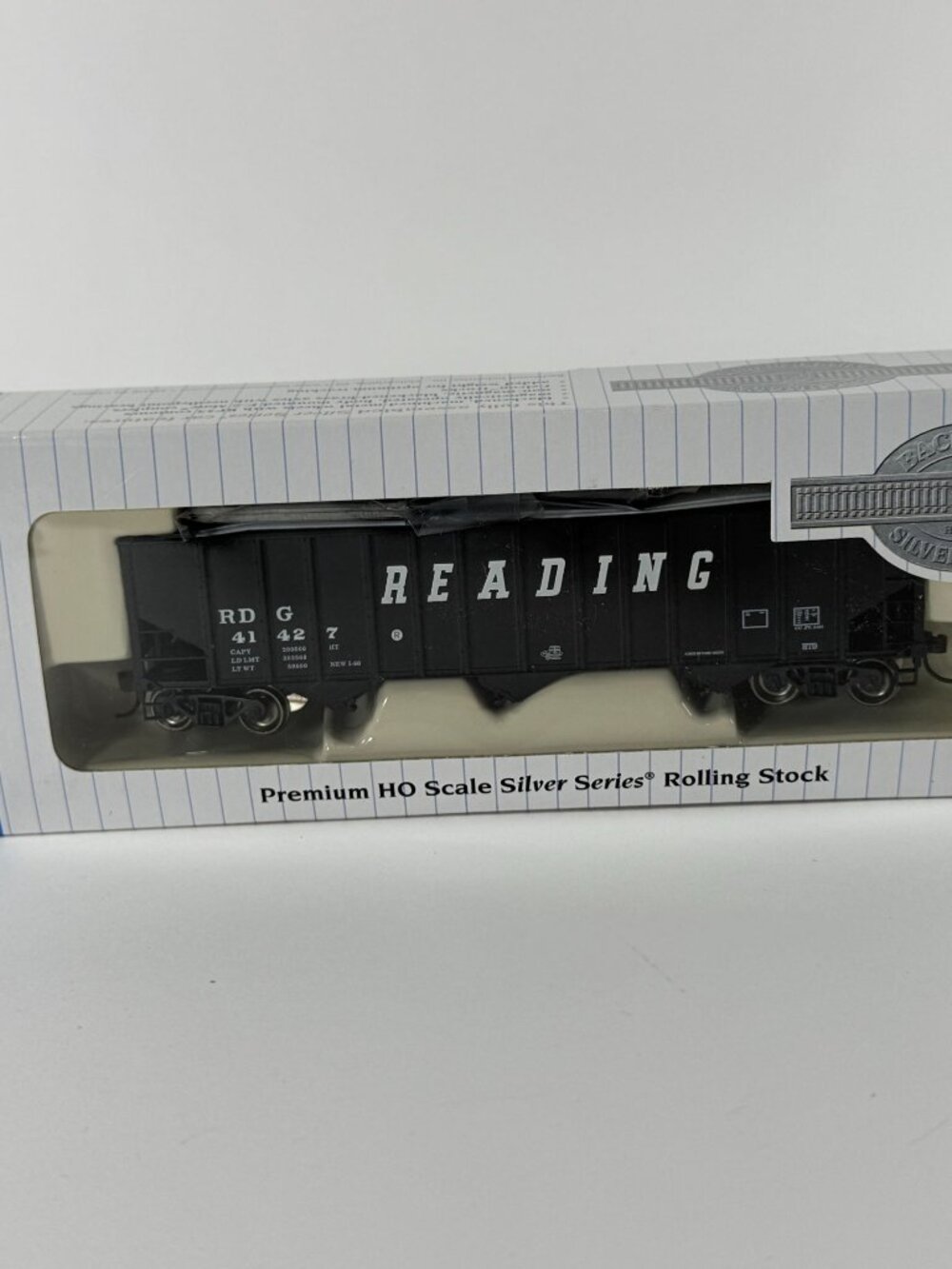 Bachmann Silver HO Reading 3 Bay 100 Ton Coal Hopper Car #41427 w/ Load